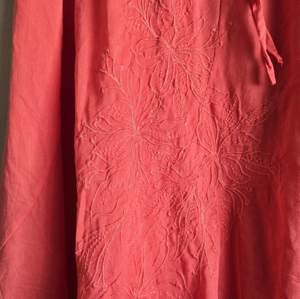 Metrowear Y2k Boho Style Maxi Skirt Coral Red NWT Size Large - Picture 2 of 12